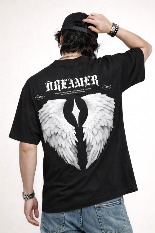 Dreamer Wings Oversized cotton Tee