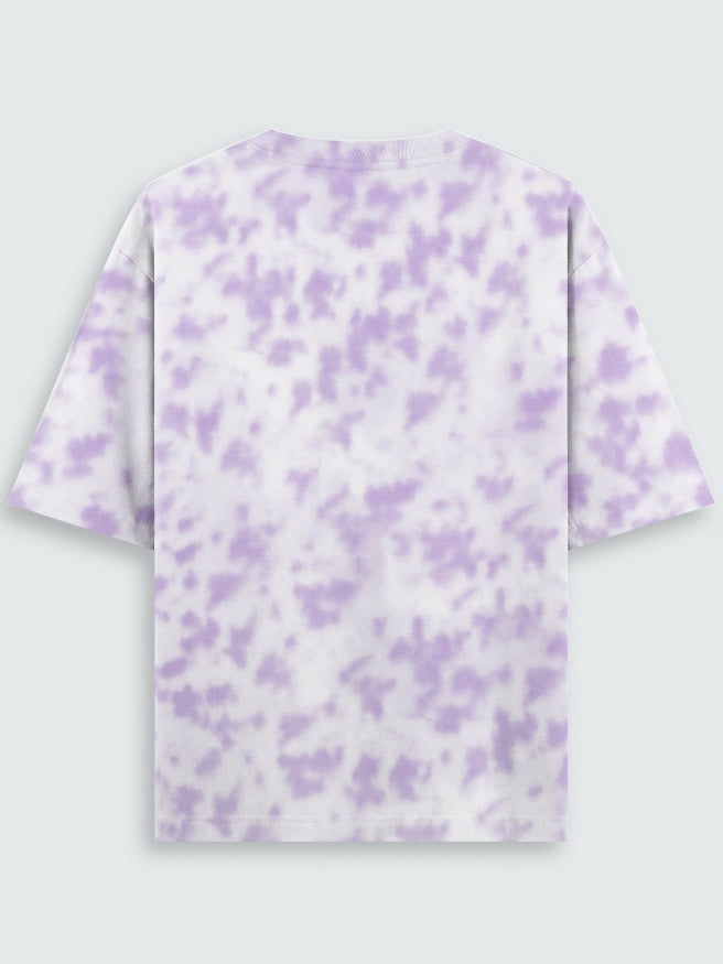 White Lavender Tie-Dye Oversized Cotton T-shirt