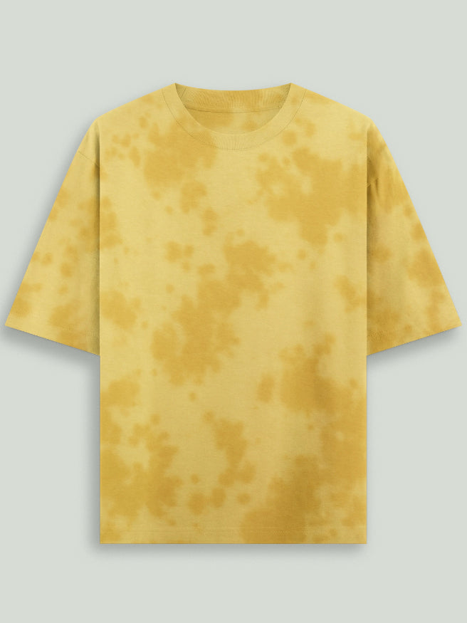 Yellow Tie-Dye Oversized Cotton T-Shirt