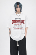 Vintage Text Print Oversized T-Shirt