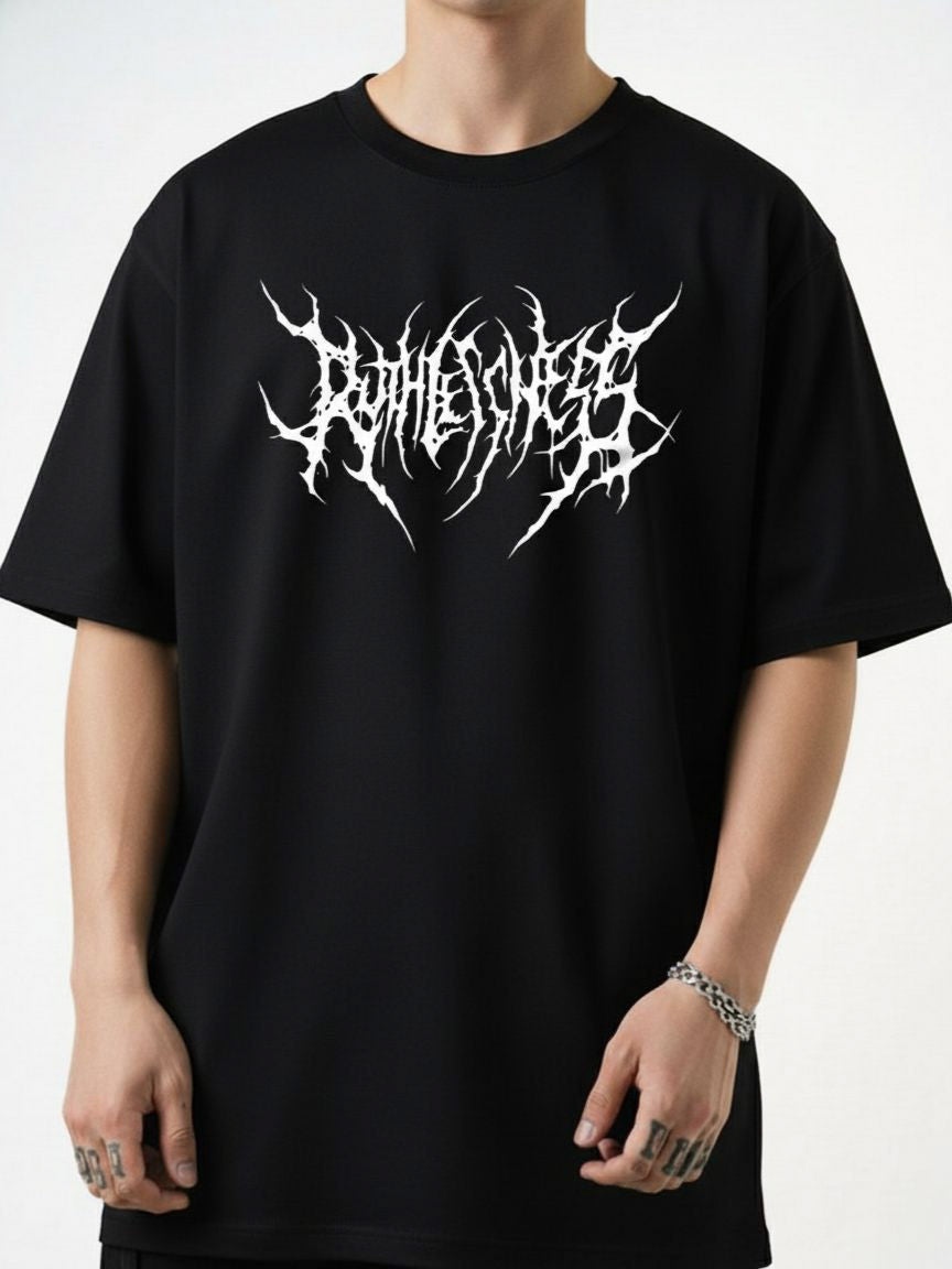 Ruthless Oversized Cotton black T-shirt