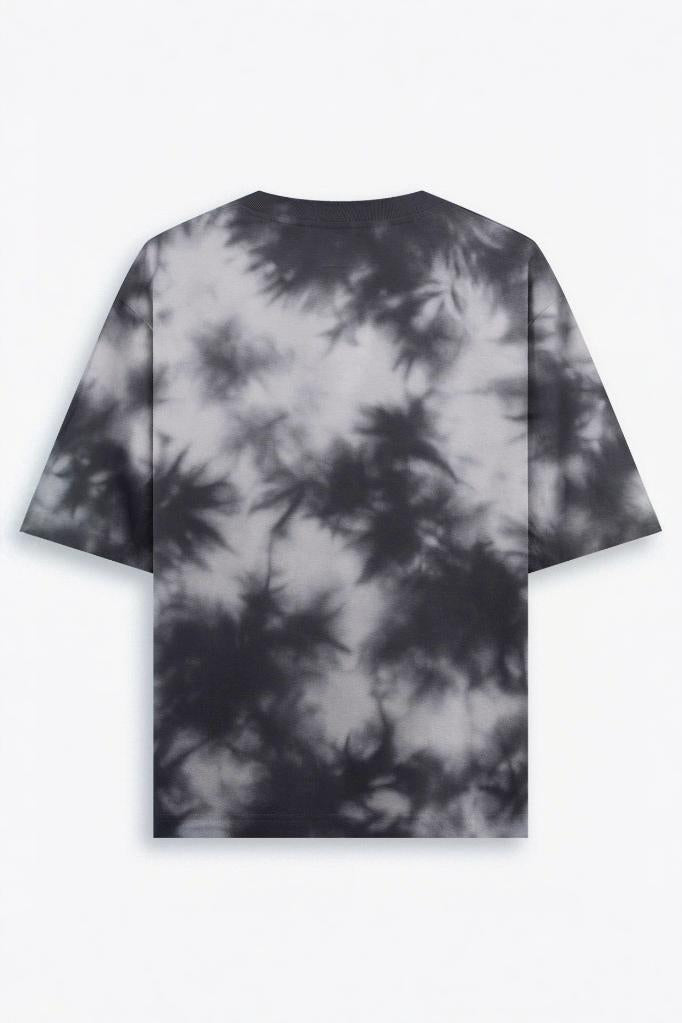 Monochrome Storm Black & White Tie-Dye Oversized Cotton T-Shirt