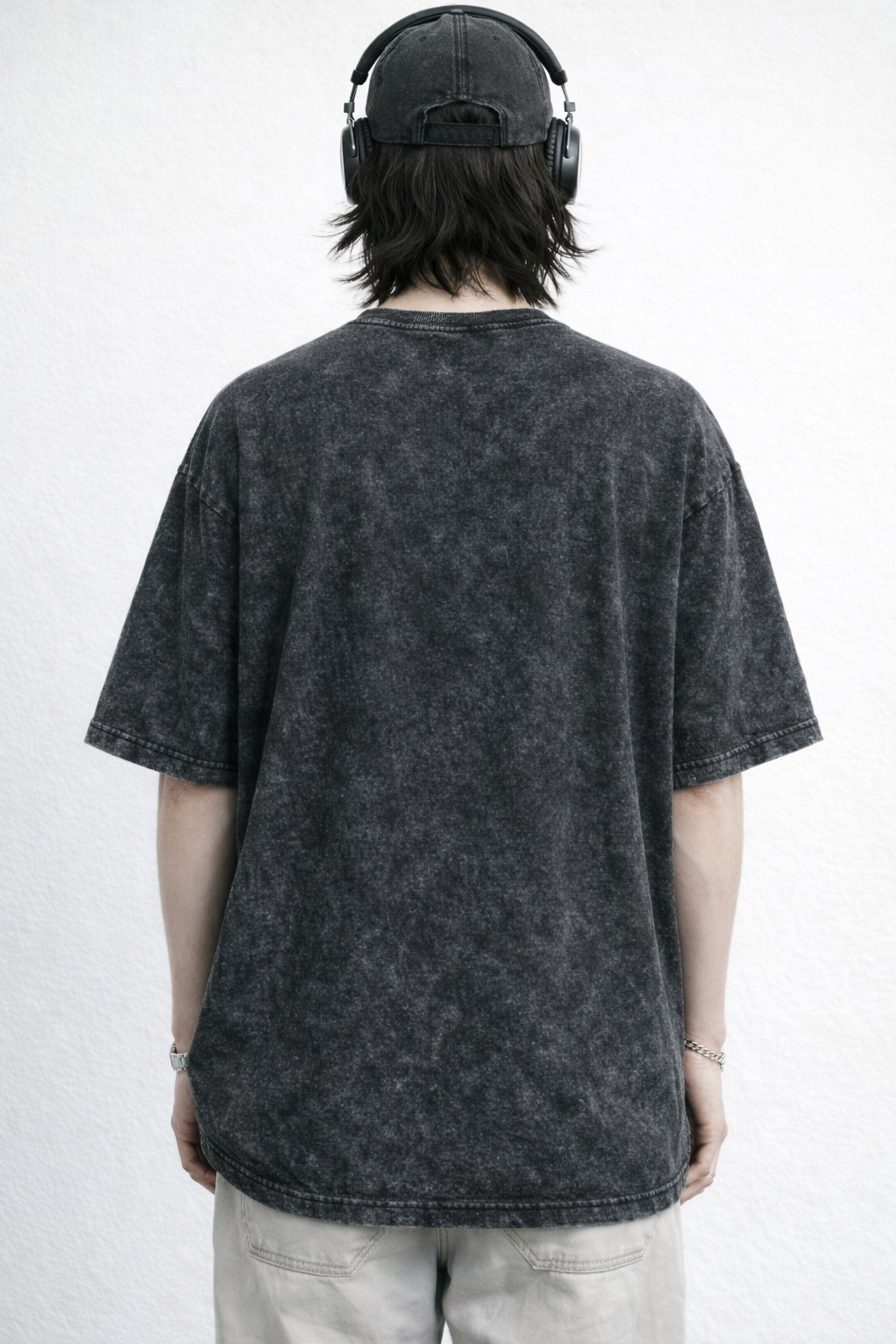 Primitive Empire - Acid Wash Oversized Cotton Black T-Shirt