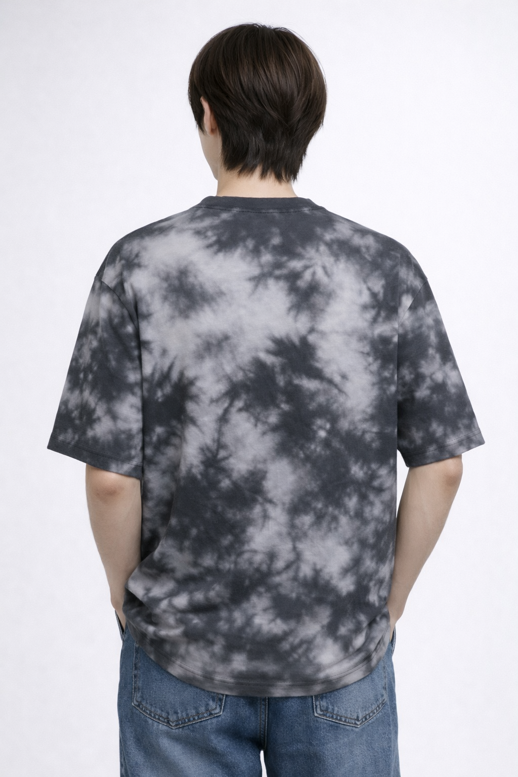Monochrome Storm Black & White Tie-Dye Oversized Cotton T-Shirt
