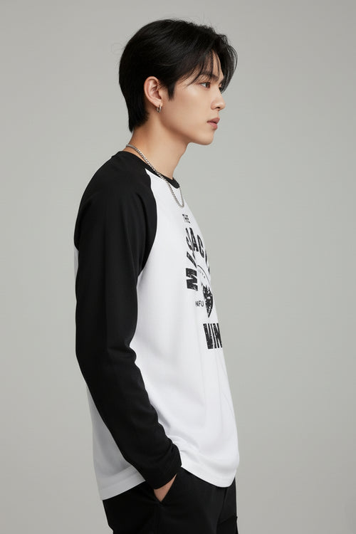 Classic Raglan Long Sleeve Cotton T-Shirt