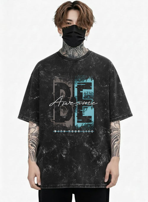 BE Awesome Acid Wash Oversized T-Shirt