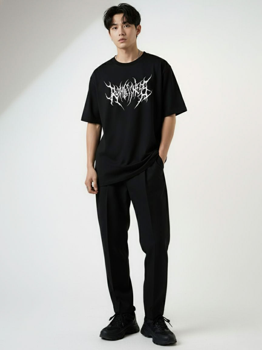 Ruthless Oversized Cotton black T-shirt